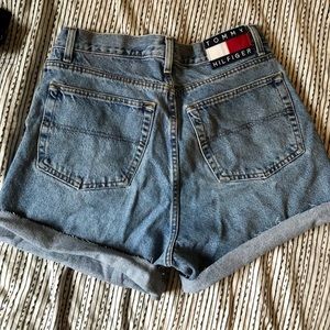 High waisted jean shorts